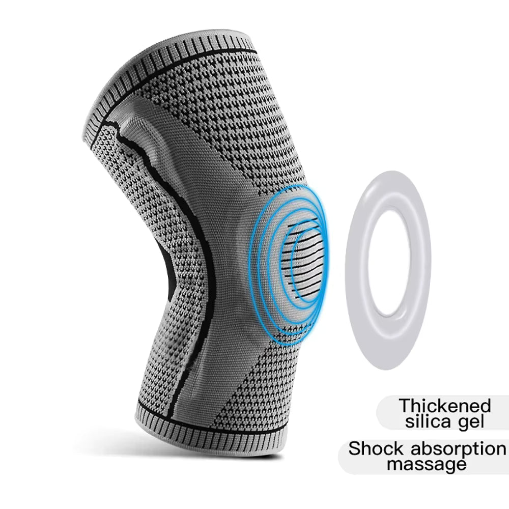 Silicone Knee Support Brace – Compression Patella Strap for Sports & Running