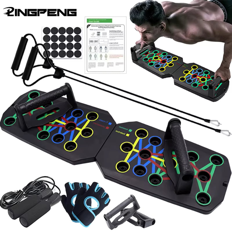 Portable Foldable Push-Up Board Set – Multifunctional Home Fitness Training System