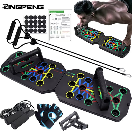 Portable Foldable Push-Up Board Set – Multifunctional Home Fitness Training System